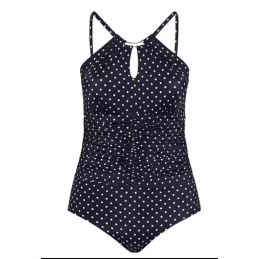 NEW Orig$139 Ruby Ribbon Navy Blue Laguna One Piece Swim Bathing Suit sz 18 NWT